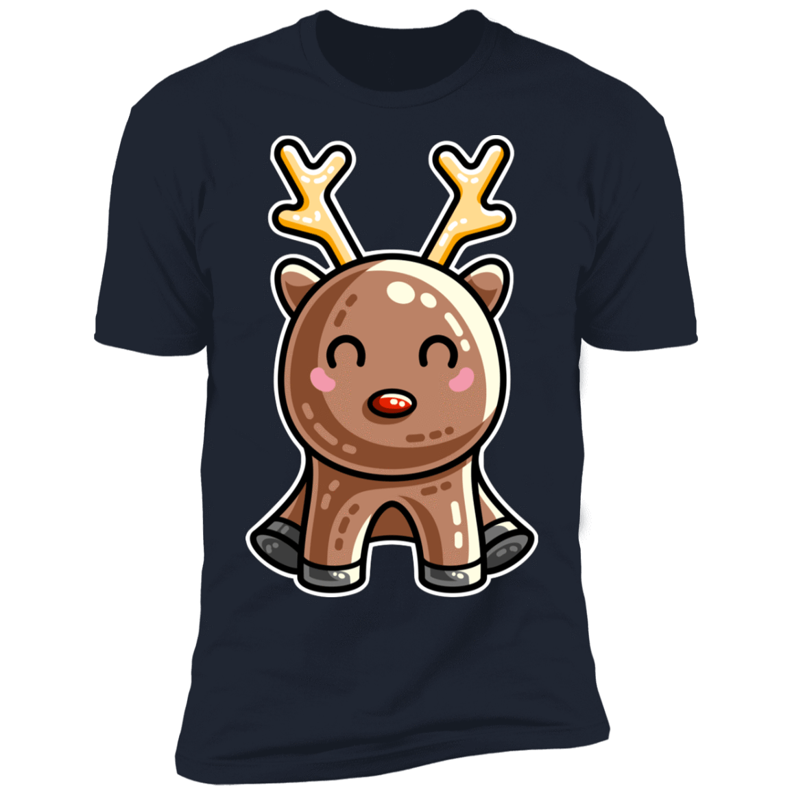 T-Shirts Midnight Navy / S Kawaii Reindeer Men's Premium T-Shirt