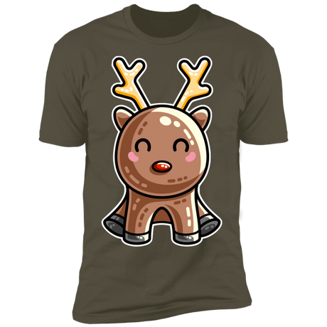T-Shirts Military Green / S Kawaii Reindeer Men's Premium T-Shirt