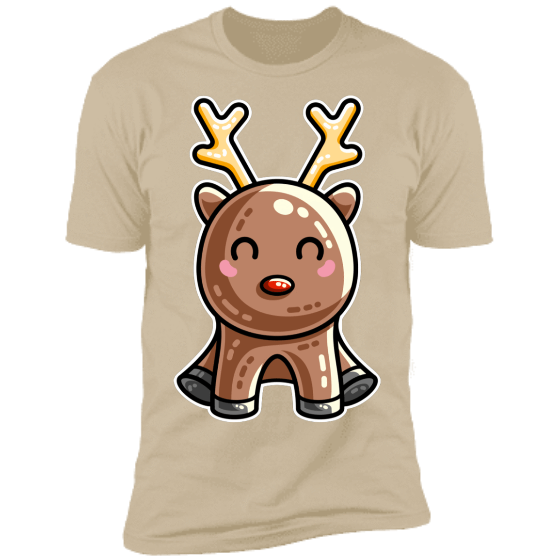 T-Shirts Sand / S Kawaii Reindeer Men's Premium T-Shirt
