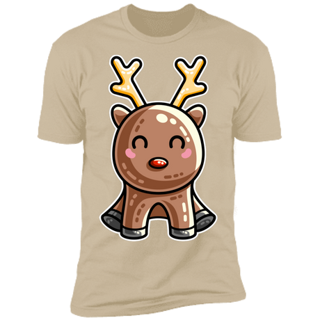 T-Shirts Sand / S Kawaii Reindeer Men's Premium T-Shirt