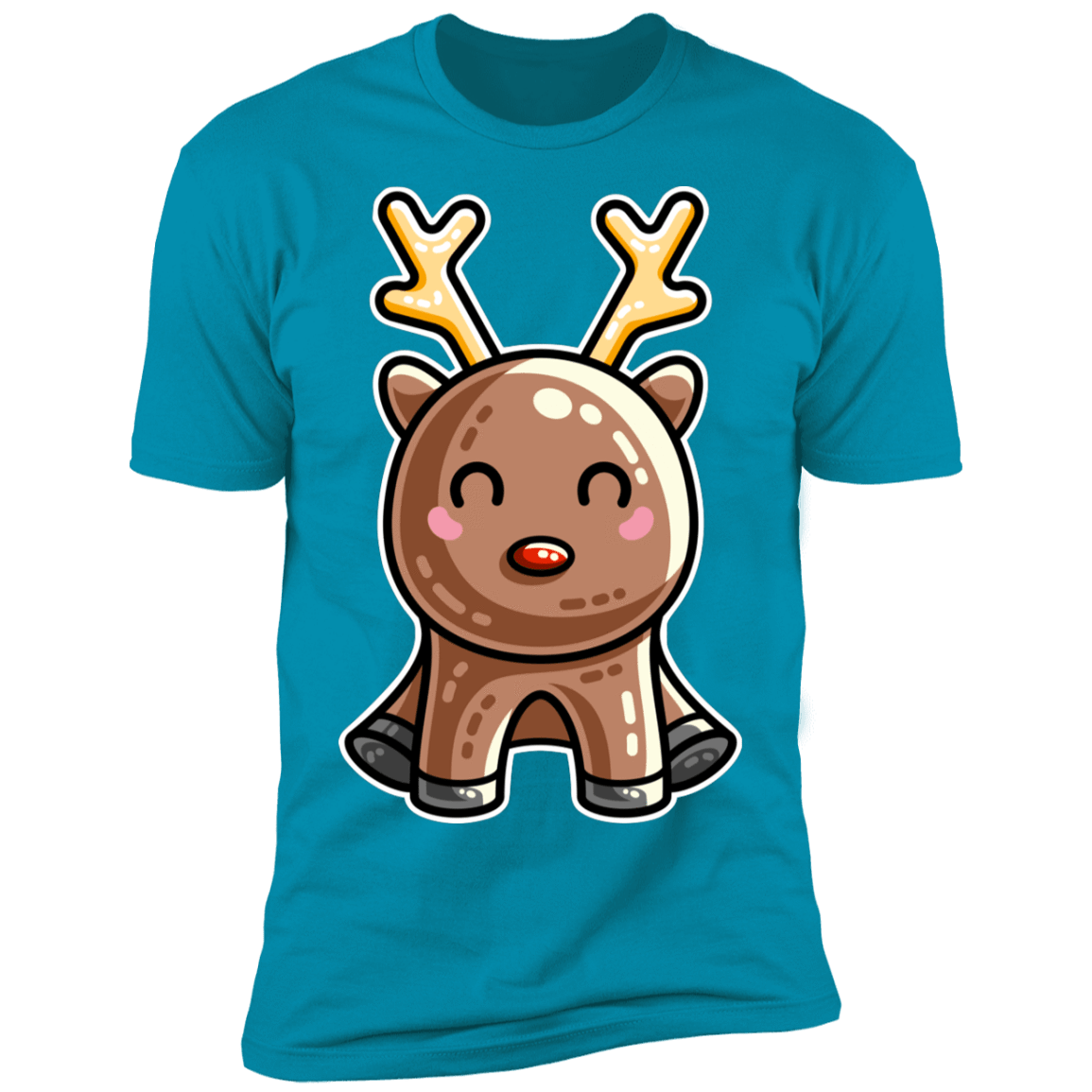 T-Shirts Turquoise / S Kawaii Reindeer Men's Premium T-Shirt