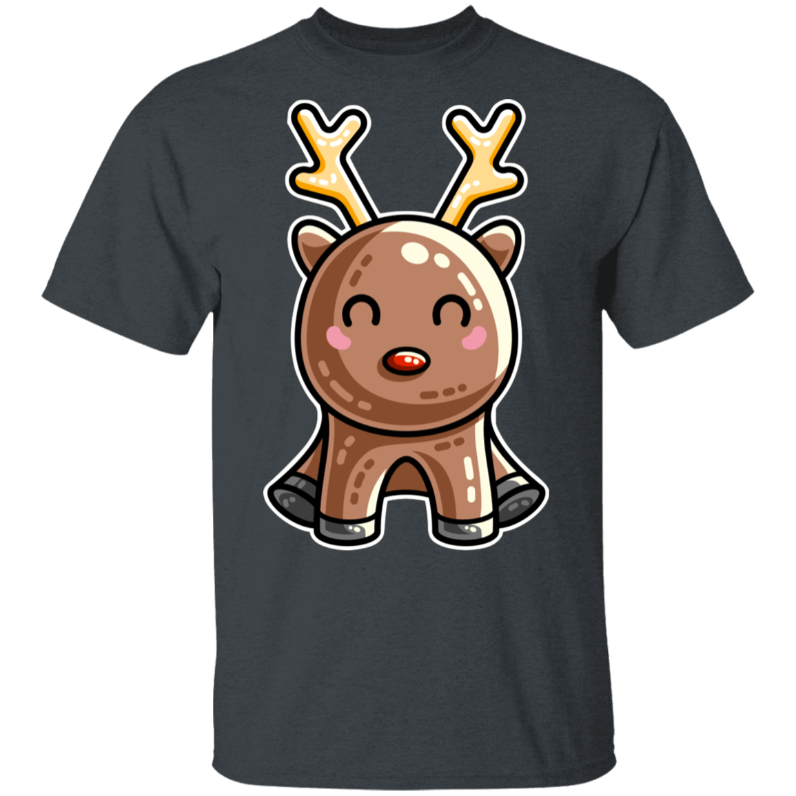 T-Shirts Dark Heather / S Kawaii Reindeer T-Shirt