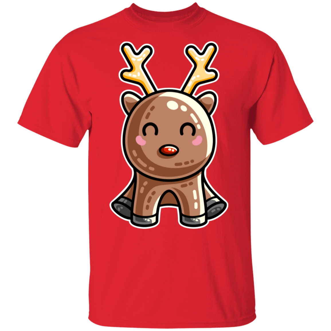 T-Shirts Red / S Kawaii Reindeer T-Shirt