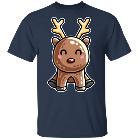 T-Shirts Navy / YXS Kawaii Reindeer Youth T-Shirt