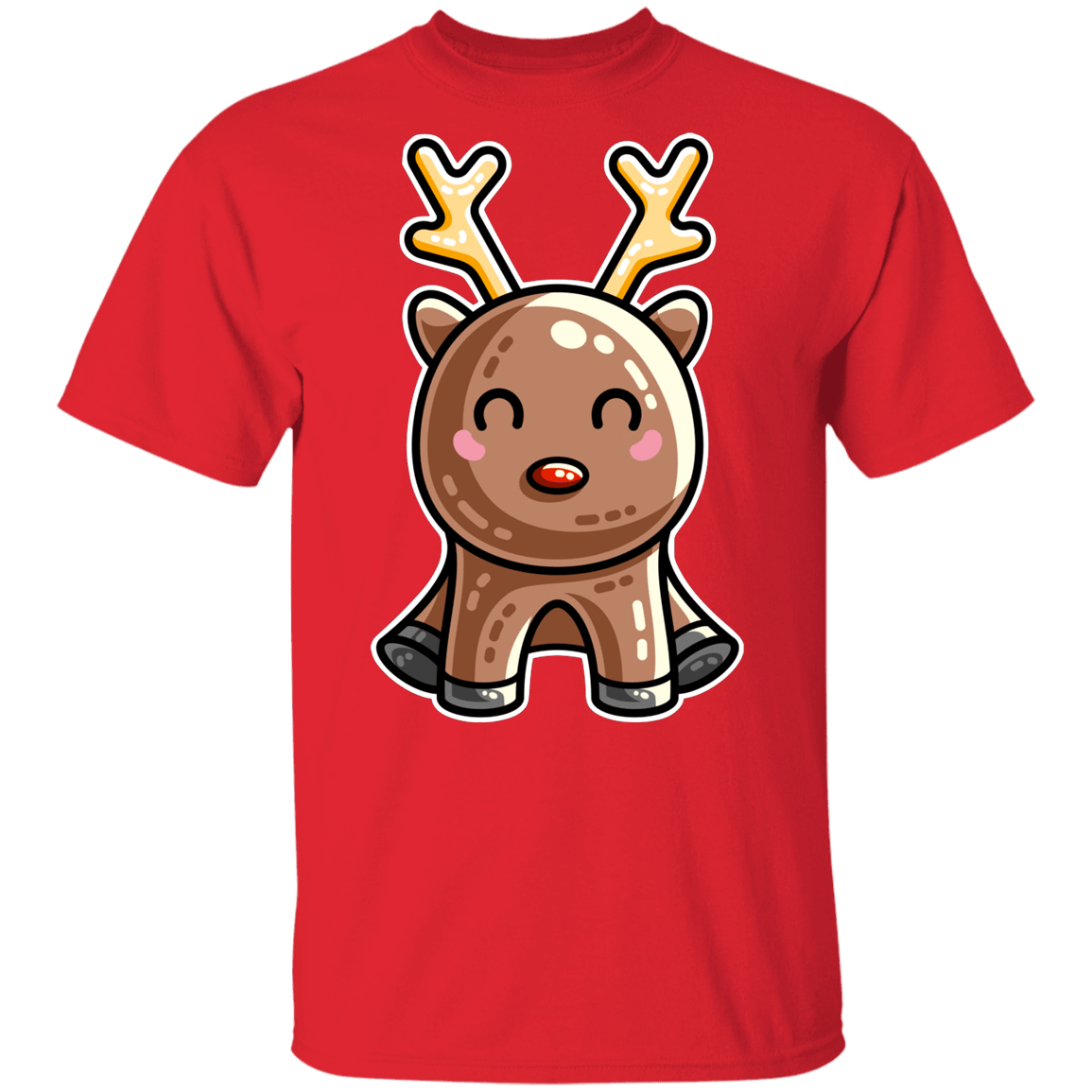 T-Shirts Red / YXS Kawaii Reindeer Youth T-Shirt