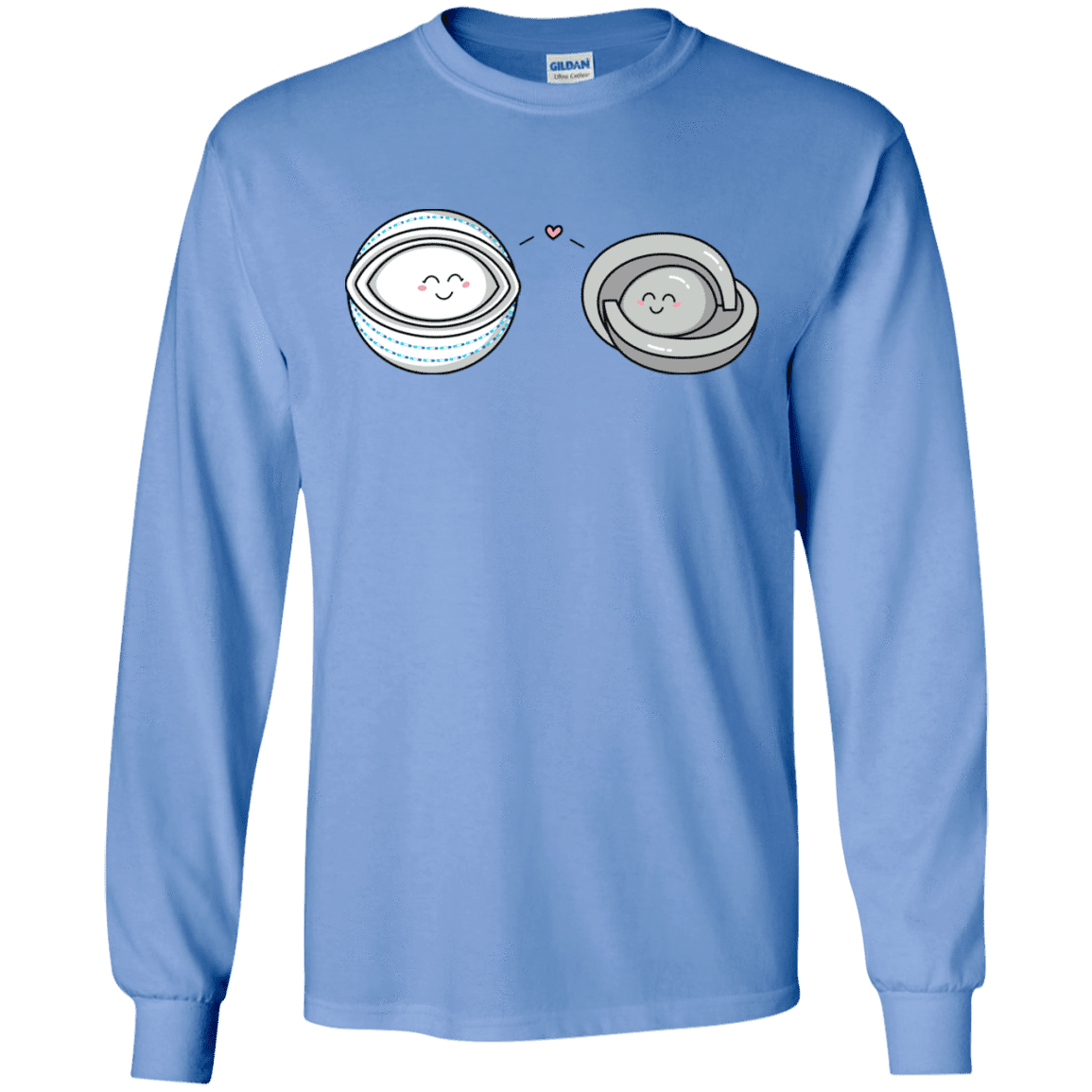 T-Shirts Carolina Blue / S Kawaii Timeless Mothership and Lifeboat Men's Long Sleeve T-Shirt