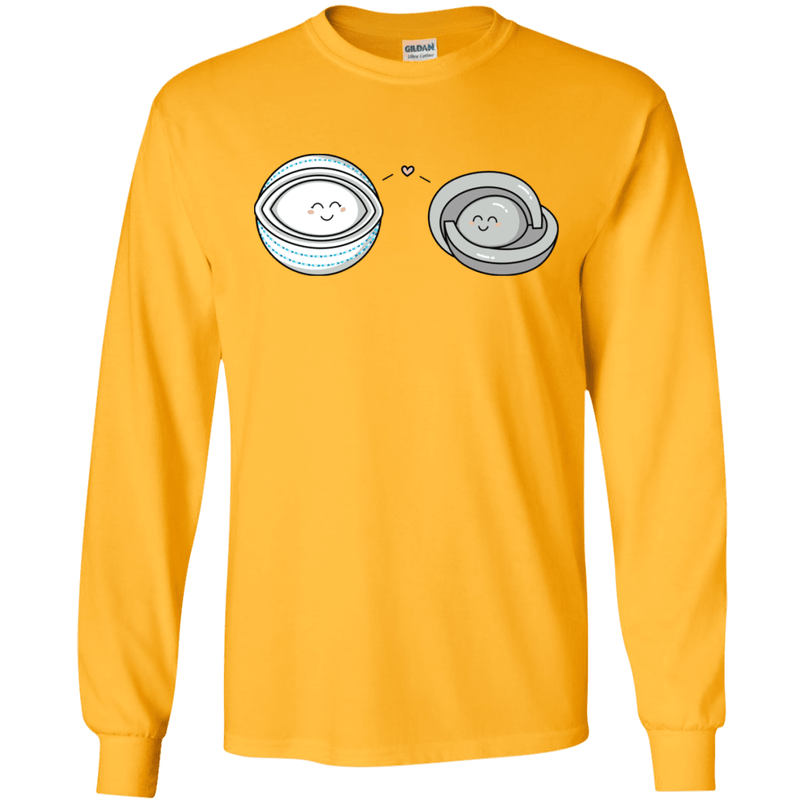 T-Shirts Gold / S Kawaii Timeless Mothership and Lifeboat Men's Long Sleeve T-Shirt