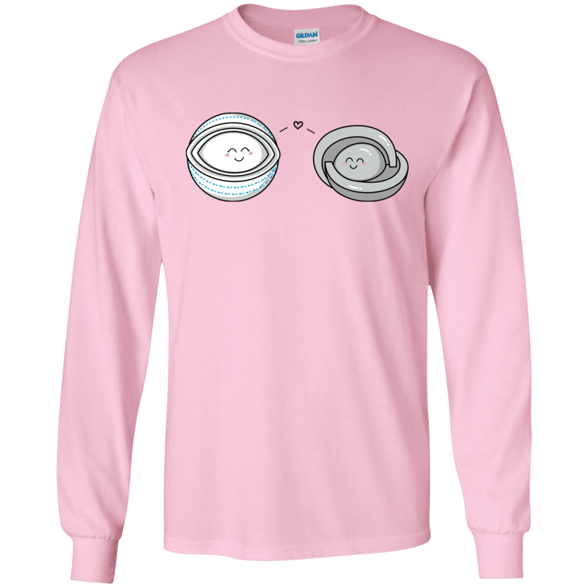 T-Shirts Light Pink / S Kawaii Timeless Mothership and Lifeboat Men's Long Sleeve T-Shirt