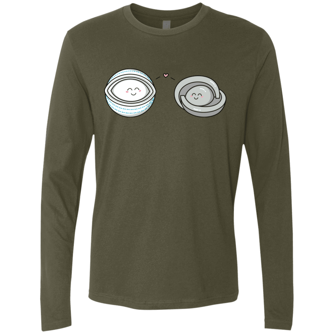 T-Shirts Military Green / S Kawaii Timeless Mothership and Lifeboat Men's Premium Long Sleeve