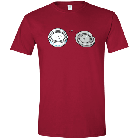 T-Shirts Cardinal Red / S Kawaii Timeless Mothership and Lifeboat Men's Semi-Fitted Softstyle
