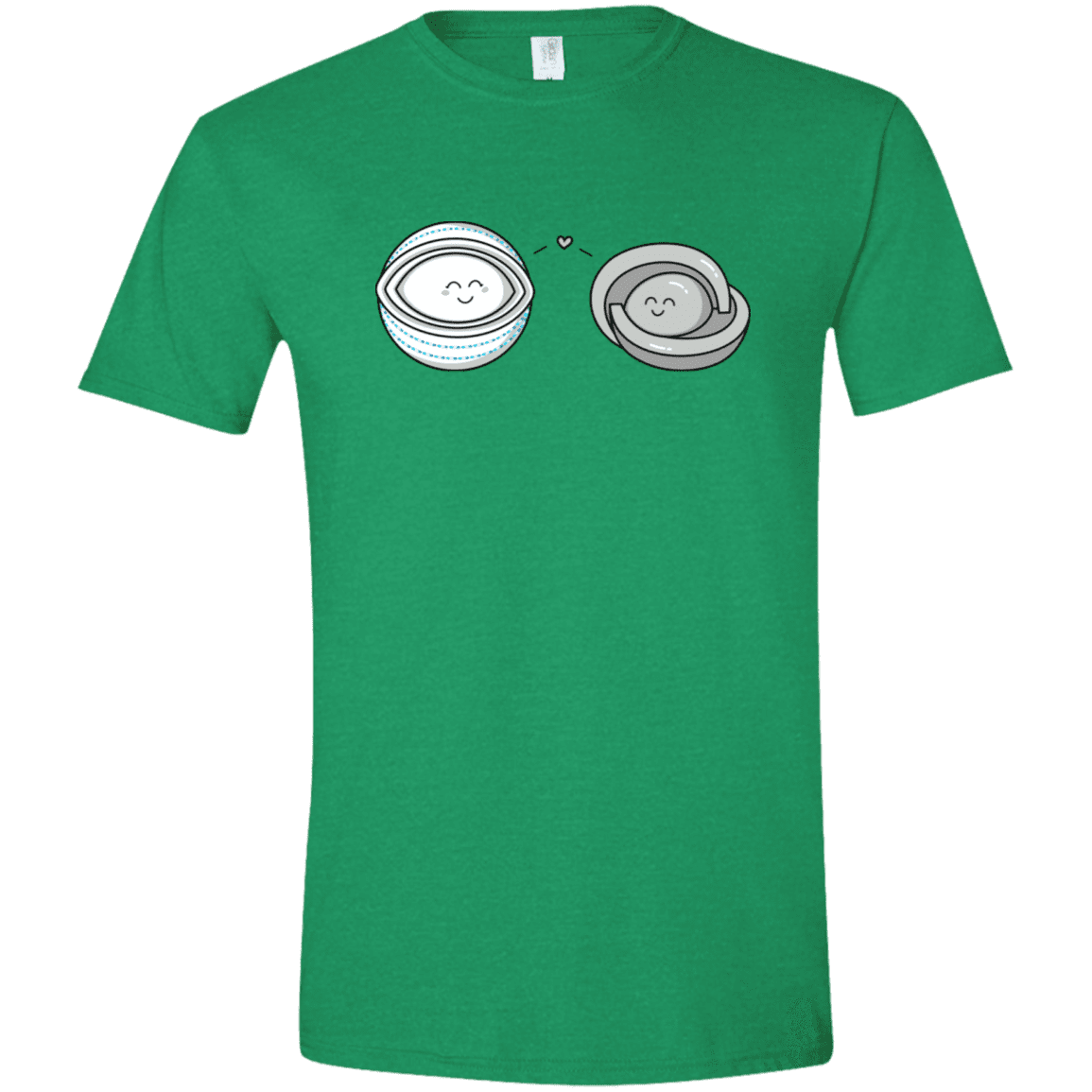 T-Shirts Heather Irish Green / M Kawaii Timeless Mothership and Lifeboat Men's Semi-Fitted Softstyle