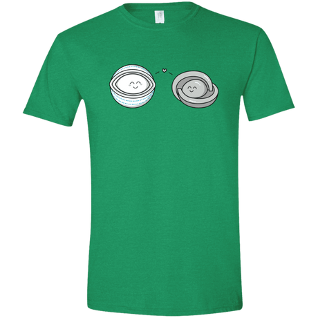 T-Shirts Heather Irish Green / M Kawaii Timeless Mothership and Lifeboat Men's Semi-Fitted Softstyle