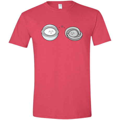 T-Shirts Heather Red / S Kawaii Timeless Mothership and Lifeboat Men's Semi-Fitted Softstyle