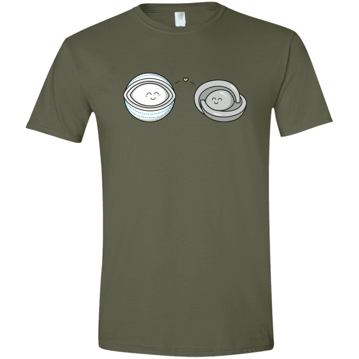 T-Shirts Military Green / S Kawaii Timeless Mothership and Lifeboat Men's Semi-Fitted Softstyle