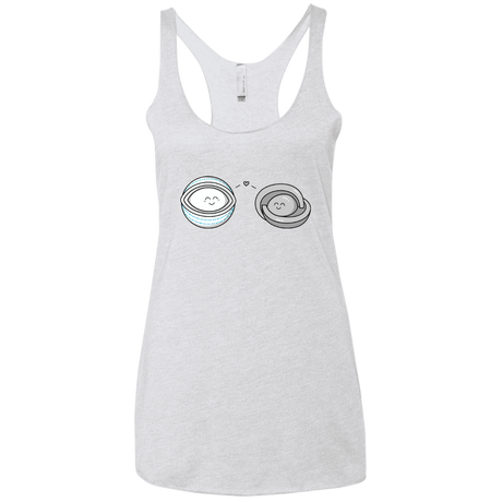 T-Shirts Heather White / X-Small Kawaii Timeless Mothership and Lifeboat Women's Triblend Racerback Tank