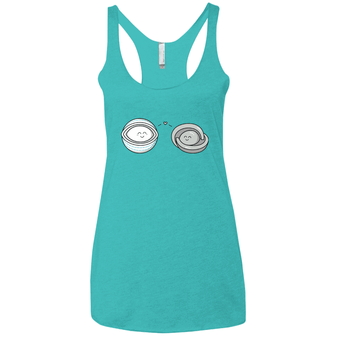 T-Shirts Tahiti Blue / X-Small Kawaii Timeless Mothership and Lifeboat Women's Triblend Racerback Tank