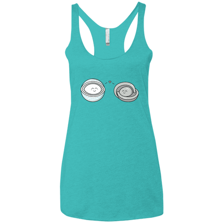 T-Shirts Tahiti Blue / X-Small Kawaii Timeless Mothership and Lifeboat Women's Triblend Racerback Tank