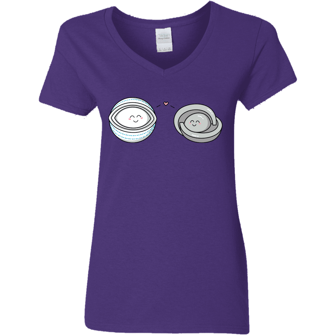 T-Shirts Purple / S Kawaii Timeless Mothership and Lifeboat Women's V-Neck T-Shirt