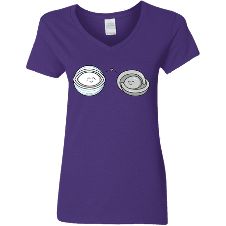 T-Shirts Purple / S Kawaii Timeless Mothership and Lifeboat Women's V-Neck T-Shirt