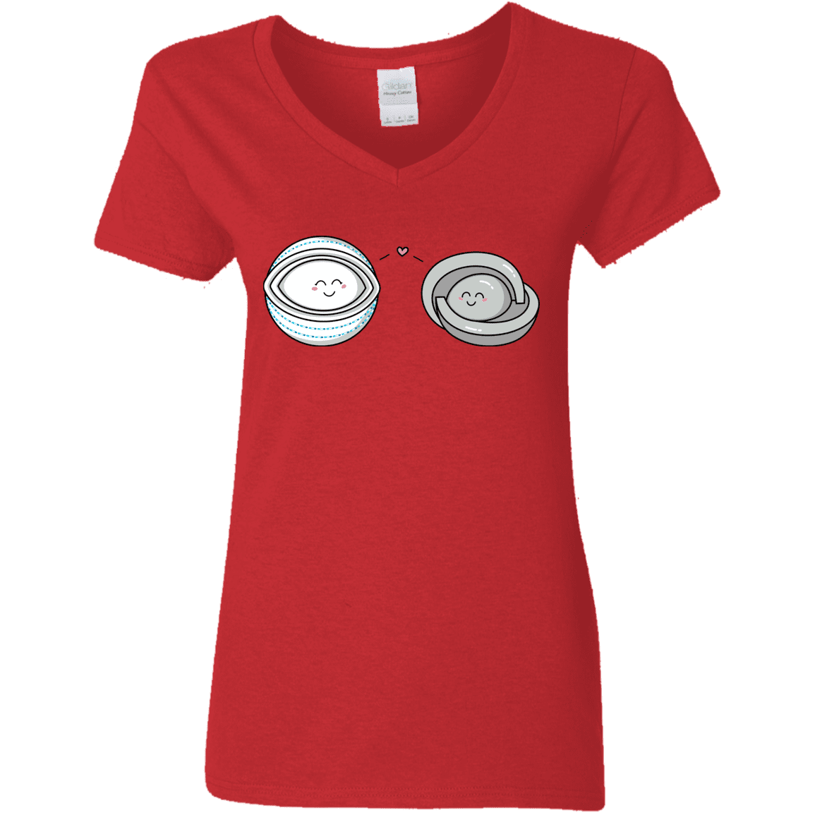 T-Shirts Red / S Kawaii Timeless Mothership and Lifeboat Women's V-Neck T-Shirt