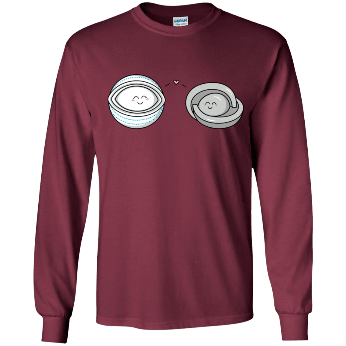 T-Shirts Maroon / YS Kawaii Timeless Mothership and Lifeboat Youth Long Sleeve T-Shirt