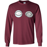 T-Shirts Maroon / YS Kawaii Timeless Mothership and Lifeboat Youth Long Sleeve T-Shirt