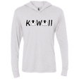 T-Shirts Heather White / X-Small Kawaii Triblend Long Sleeve Hoodie Tee