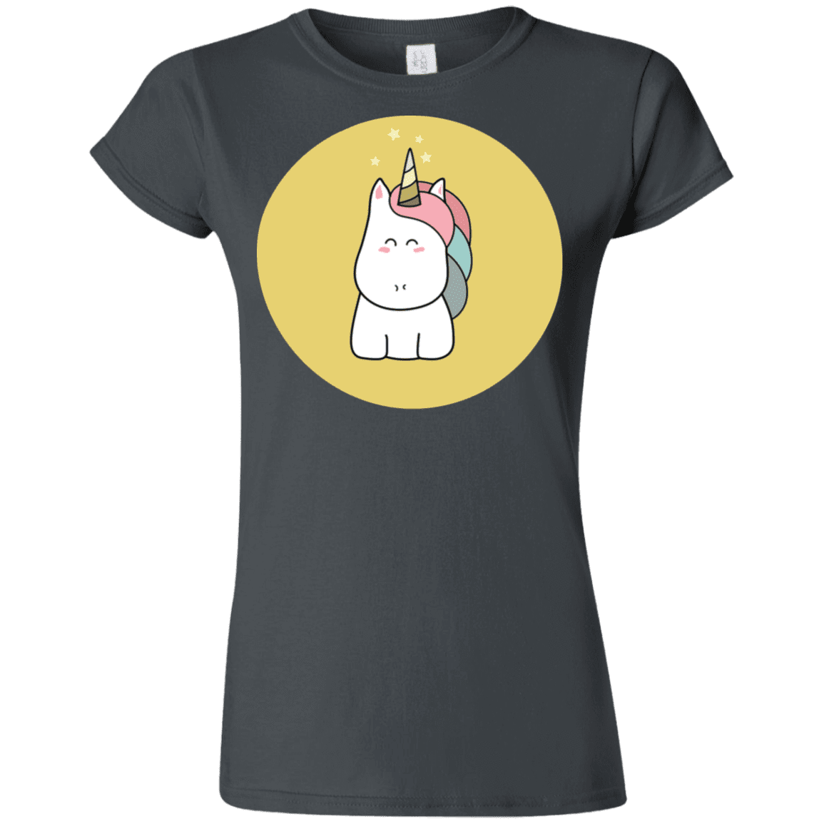 T-Shirts Charcoal / S Kawaii Unicorn Junior Slimmer-Fit T-Shirt