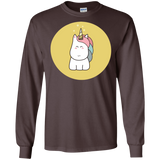 T-Shirts Dark Chocolate / S Kawaii Unicorn Men's Long Sleeve T-Shirt