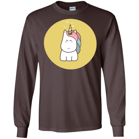T-Shirts Dark Chocolate / S Kawaii Unicorn Men's Long Sleeve T-Shirt