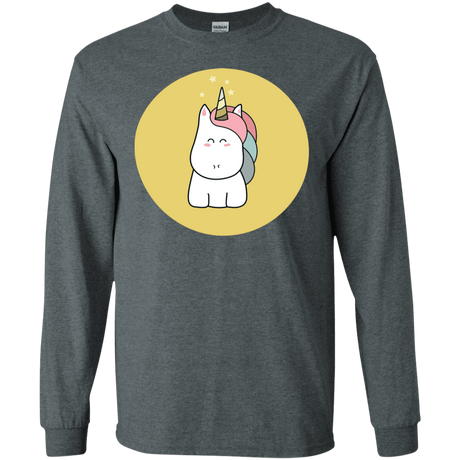 T-Shirts Dark Heather / S Kawaii Unicorn Men's Long Sleeve T-Shirt