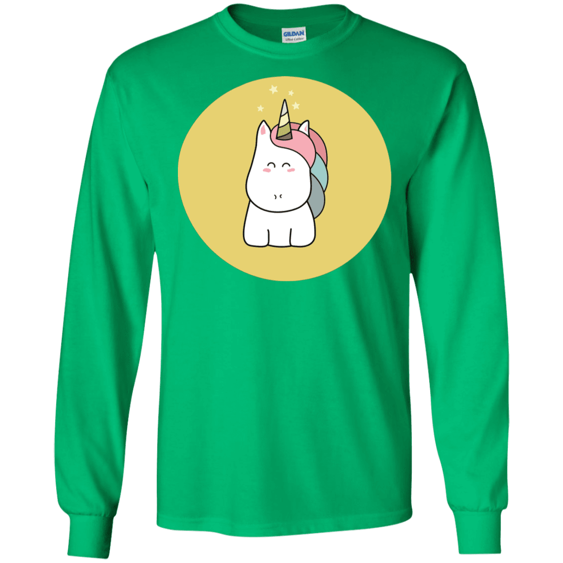 T-Shirts Irish Green / S Kawaii Unicorn Men's Long Sleeve T-Shirt