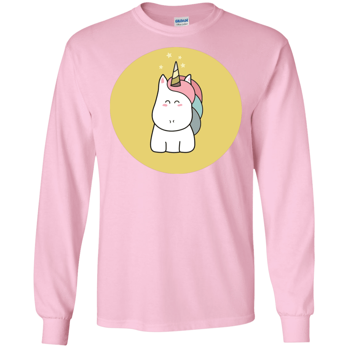 T-Shirts Light Pink / S Kawaii Unicorn Men's Long Sleeve T-Shirt