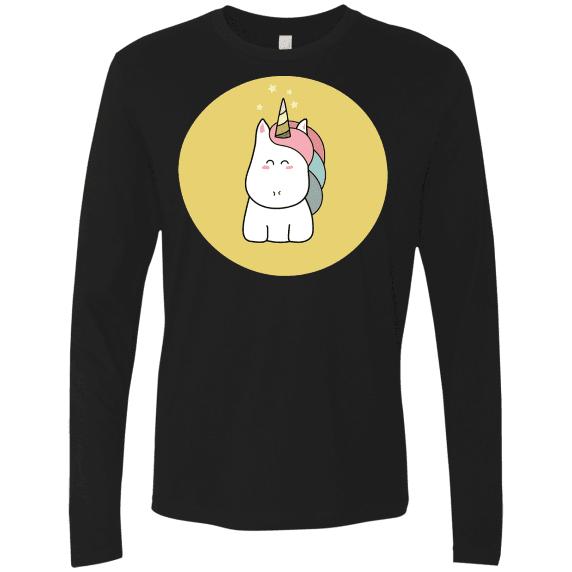 T-Shirts Black / S Kawaii Unicorn Men's Premium Long Sleeve