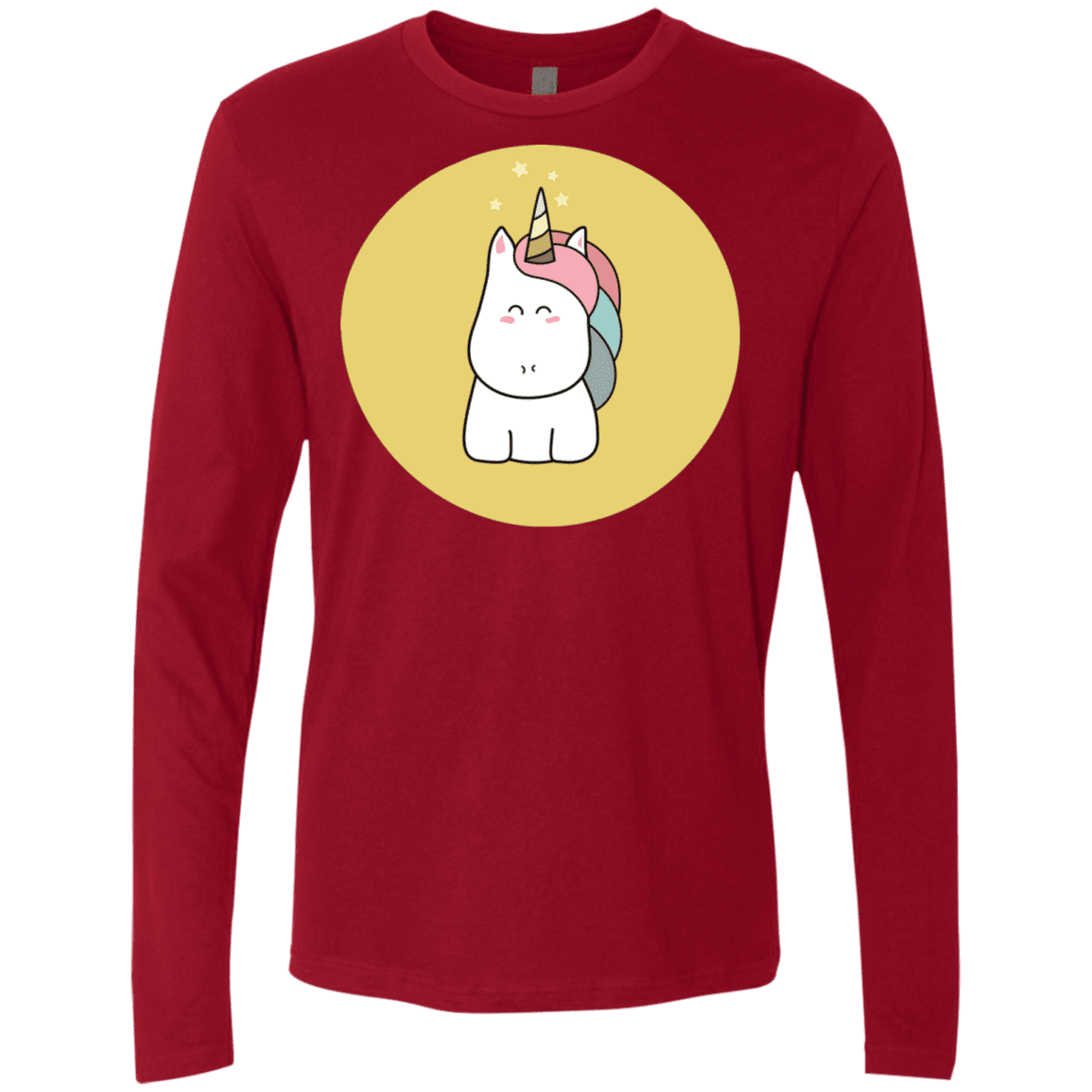 T-Shirts Cardinal / S Kawaii Unicorn Men's Premium Long Sleeve