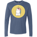 T-Shirts Indigo / S Kawaii Unicorn Men's Premium Long Sleeve