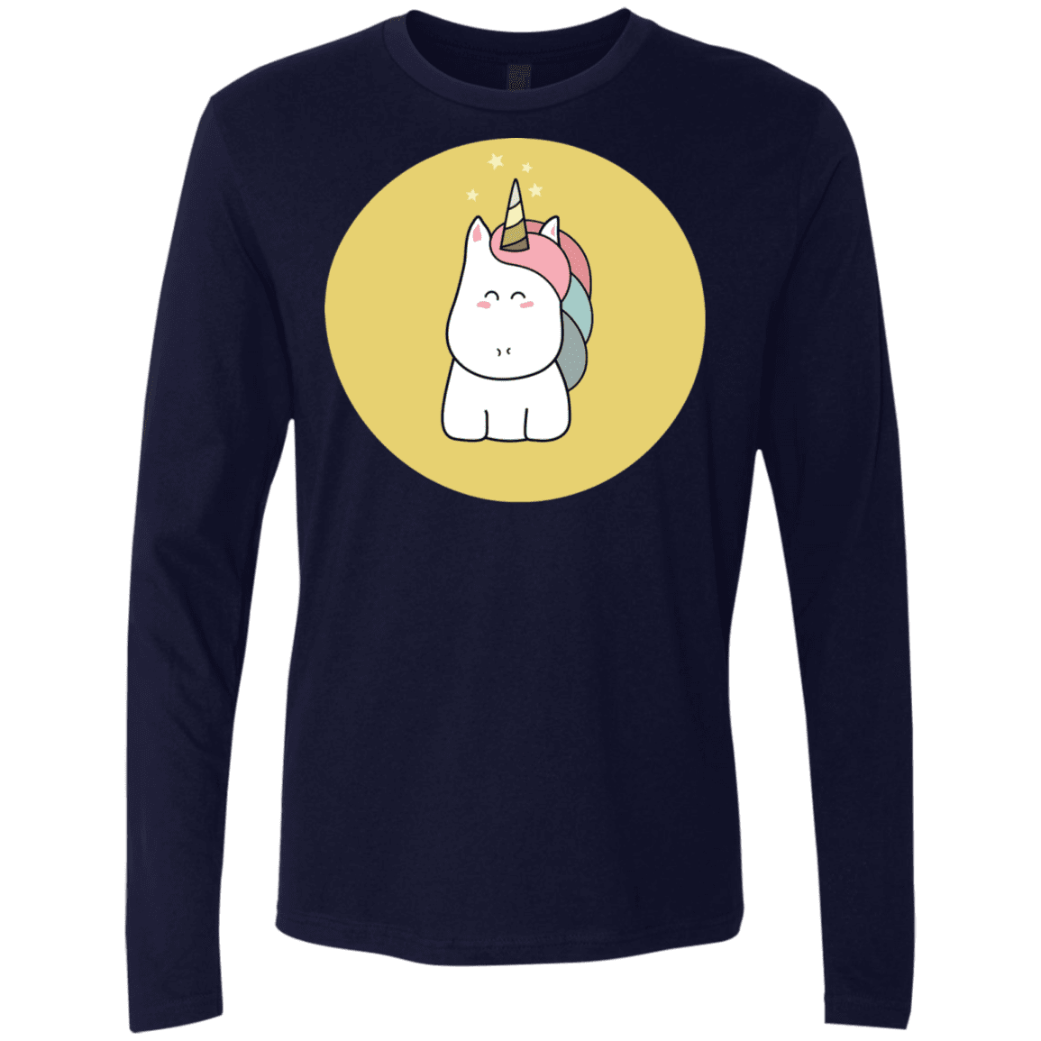 T-Shirts Midnight Navy / S Kawaii Unicorn Men's Premium Long Sleeve