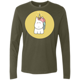 T-Shirts Military Green / S Kawaii Unicorn Men's Premium Long Sleeve