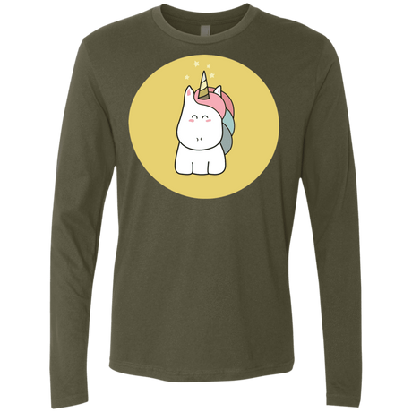 T-Shirts Military Green / S Kawaii Unicorn Men's Premium Long Sleeve