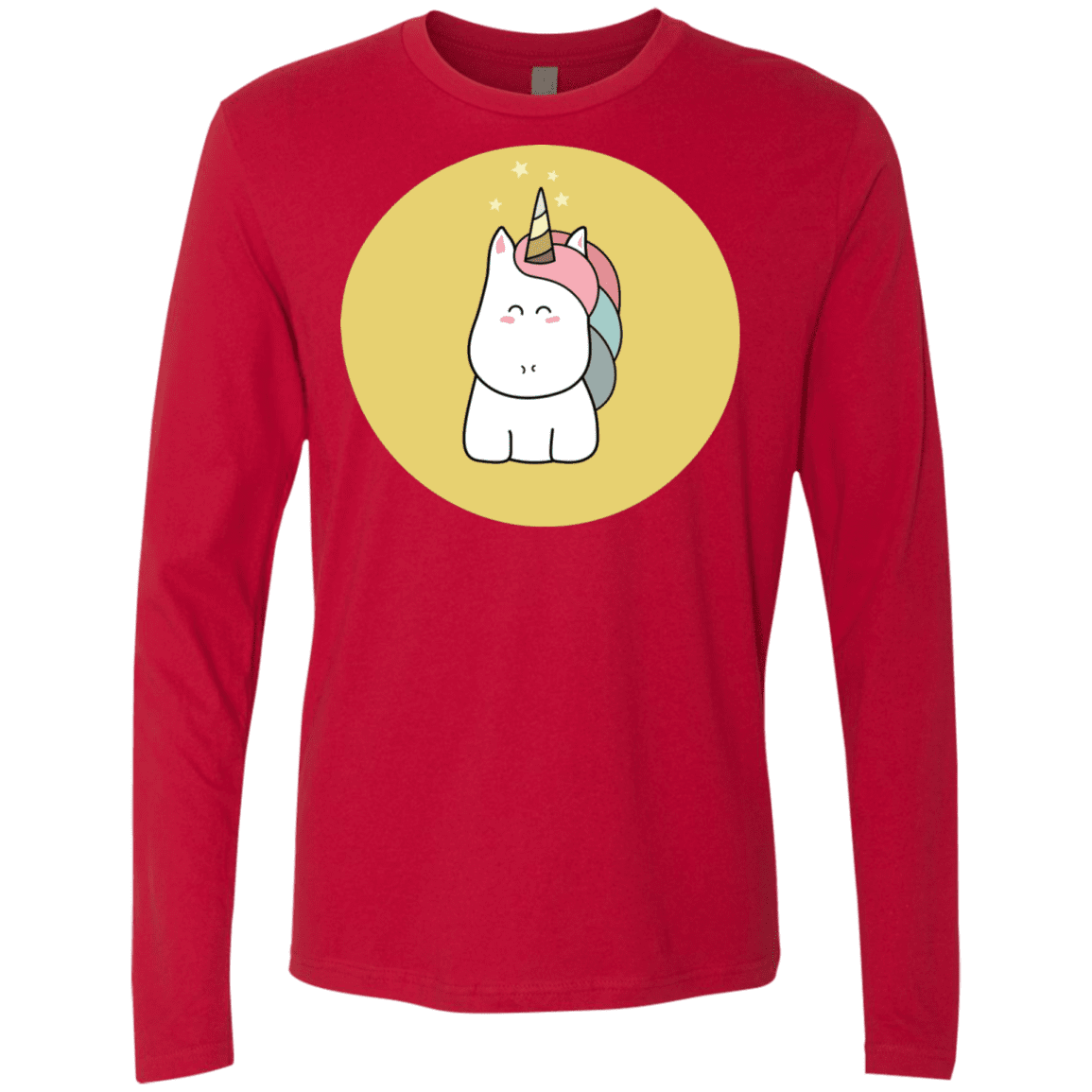 T-Shirts Red / S Kawaii Unicorn Men's Premium Long Sleeve