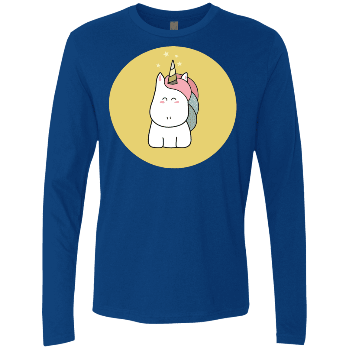 T-Shirts Royal / S Kawaii Unicorn Men's Premium Long Sleeve