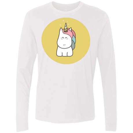 T-Shirts White / S Kawaii Unicorn Men's Premium Long Sleeve