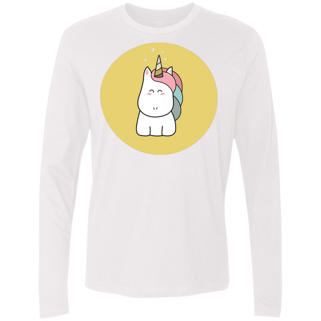 T-Shirts White / S Kawaii Unicorn Men's Premium Long Sleeve