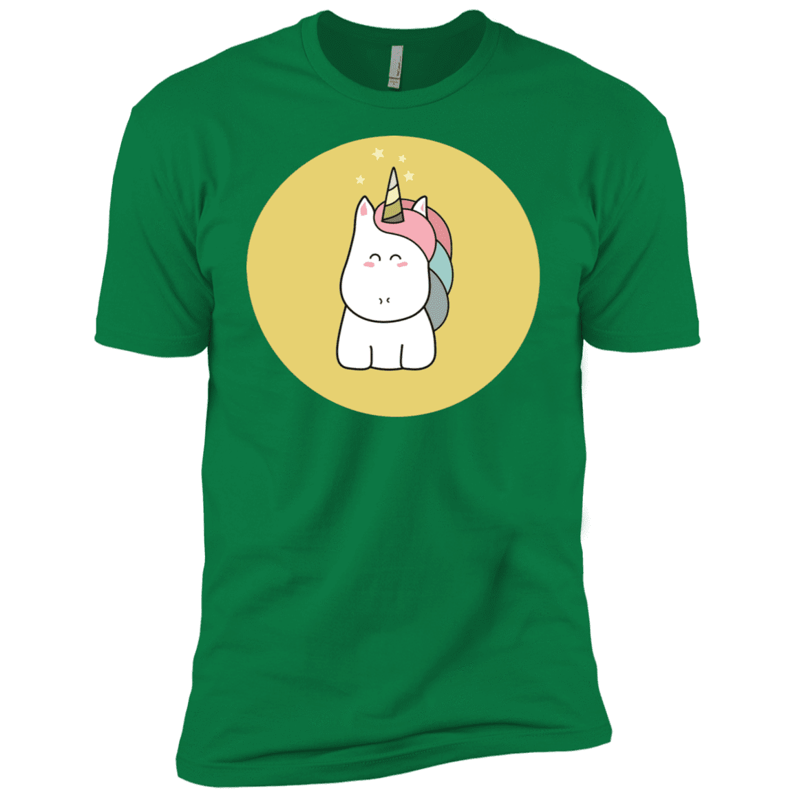 T-Shirts Kelly Green / X-Small Kawaii Unicorn Men's Premium T-Shirt