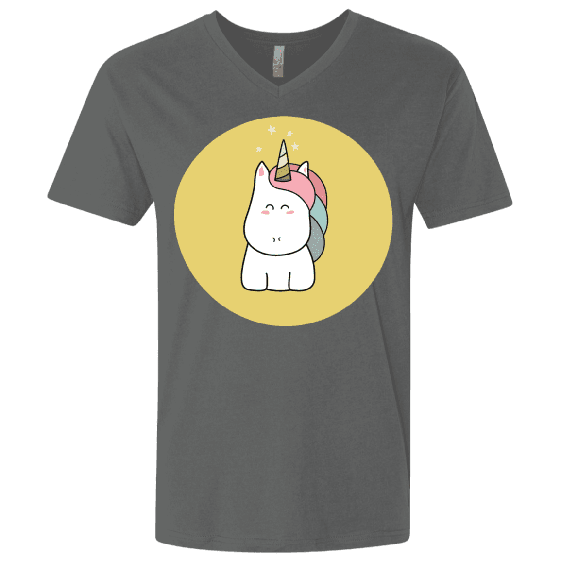 T-Shirts Heavy Metal / X-Small Kawaii Unicorn Men's Premium V-Neck
