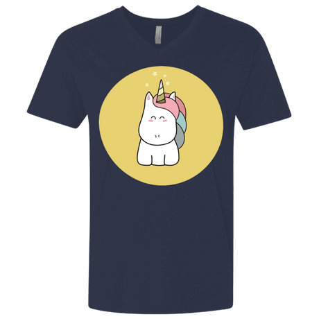 T-Shirts Midnight Navy / X-Small Kawaii Unicorn Men's Premium V-Neck