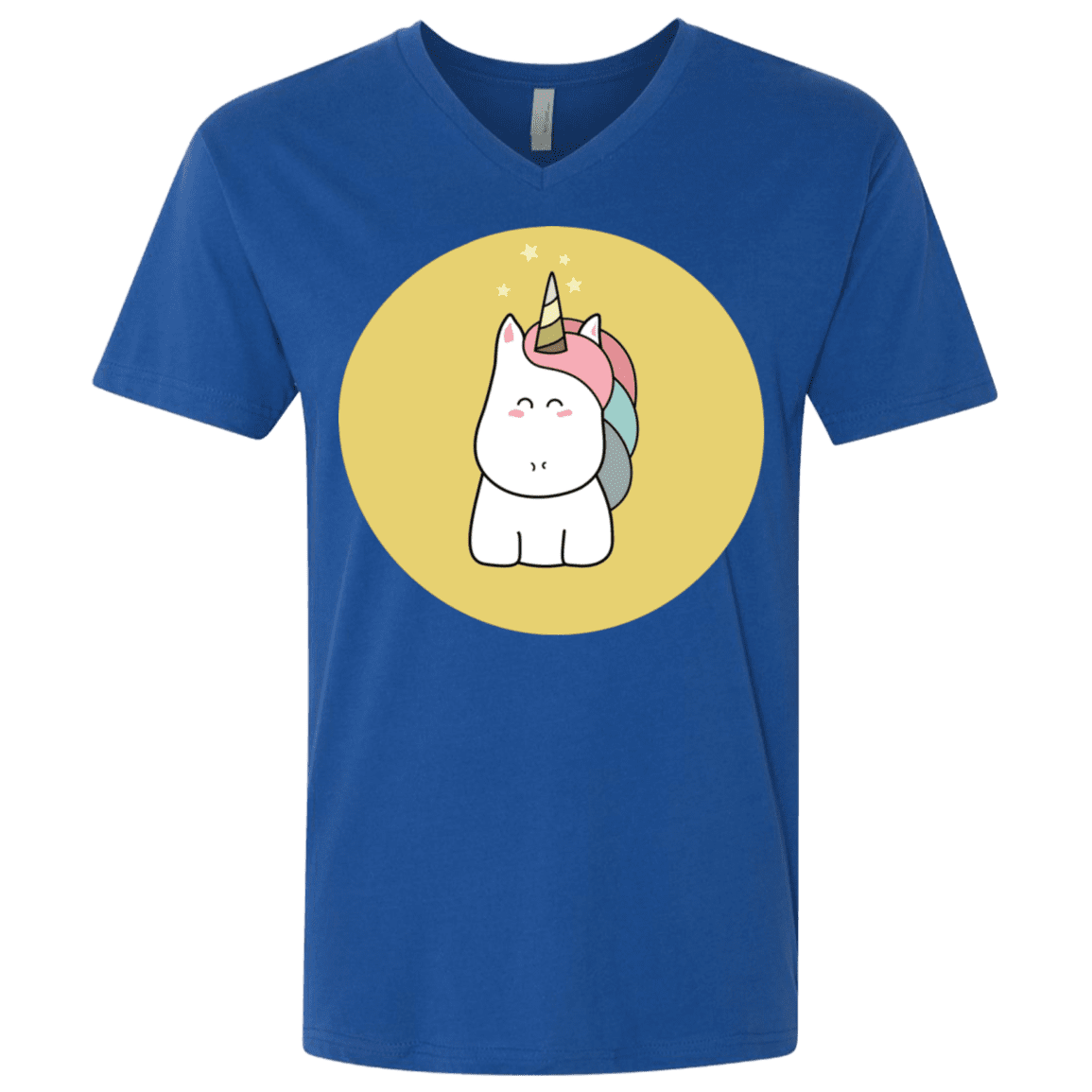 T-Shirts Royal / X-Small Kawaii Unicorn Men's Premium V-Neck