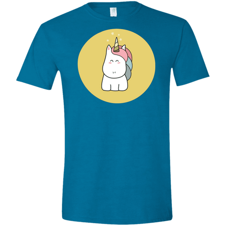 T-Shirts Antique Sapphire / S Kawaii Unicorn Men's Semi-Fitted Softstyle
