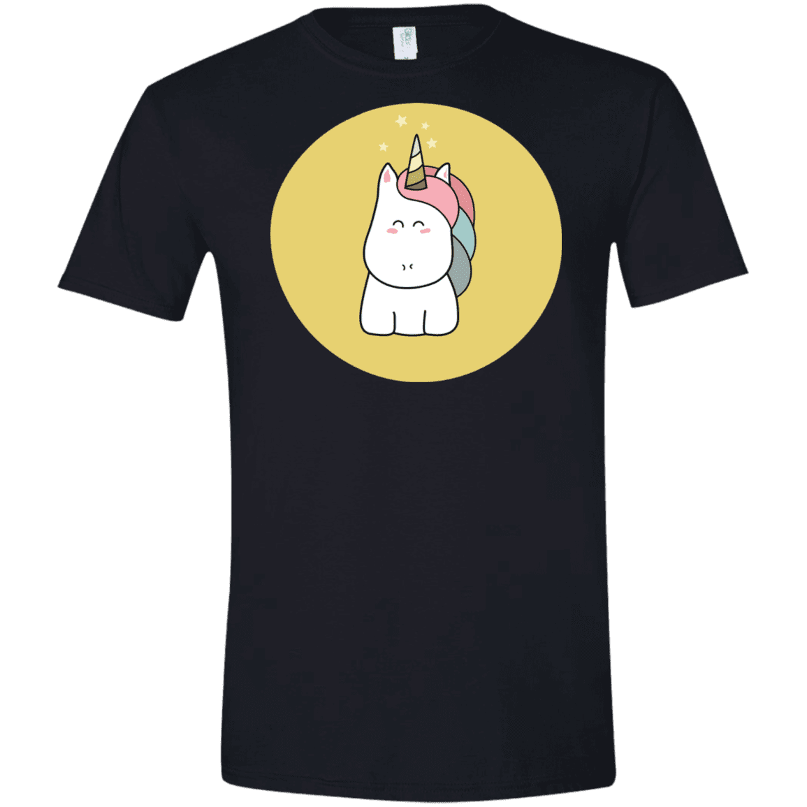 T-Shirts Black / X-Small Kawaii Unicorn Men's Semi-Fitted Softstyle