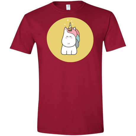 T-Shirts Cardinal Red / S Kawaii Unicorn Men's Semi-Fitted Softstyle